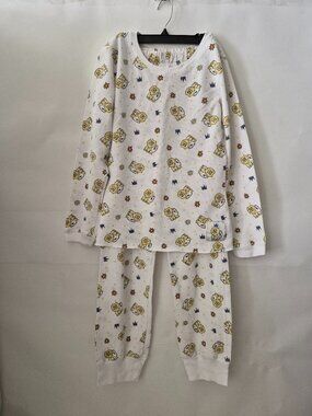 Vintage Y2K Ellemenno Lions Waffle-Knit Long Sleeve PJ Set Youth M Womens XS/S